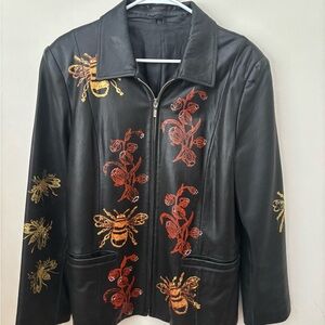 leather jacket, designed by artist